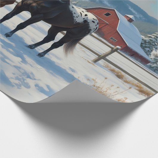 Zwarte Appaloosa paarden op een Boerderij in de wi Cadeaupapier (Hoek)