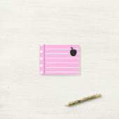 Zwarte Appel Roze  noten Post-it® Notes (Op bureau)