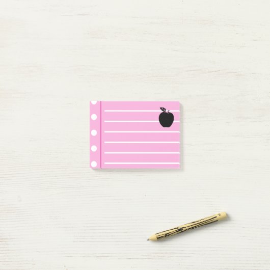 zwarte appelroze noten post-it® notes (Op bureau)