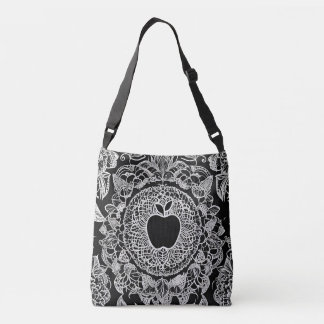 Zwarte Apple AI-kunst Crossbody Tas