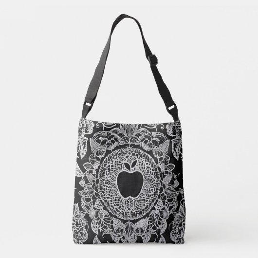 Zwarte Apple AI-kunst Crossbody Tas (Achterkant)