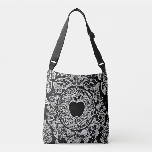 Zwarte Apple AI-kunst Crossbody Tas (Voorkant)