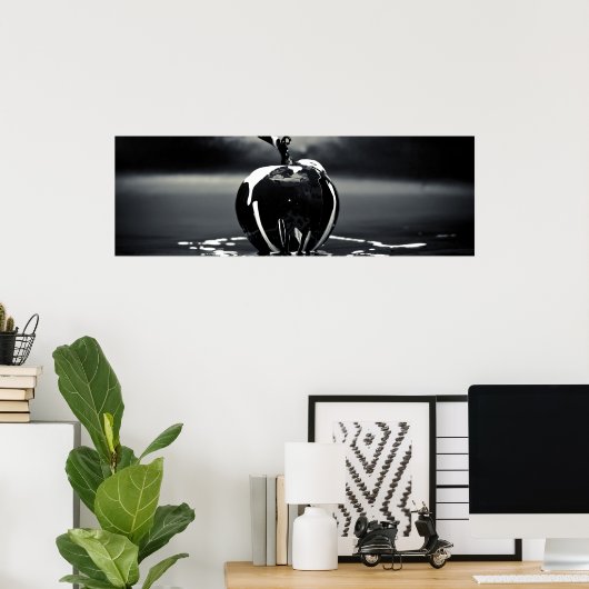 Zwarte Apple Wall Decor (Matte) Poster (Thuiskantoor)