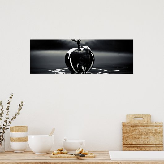 Zwarte Apple Wall Decor (Matte) Poster (Keuken)