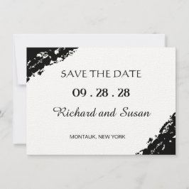 Zwarte Aquarel Minimalistische Trouwfoto Save The Date
