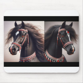 Zwarte Arabische paarden Muismat