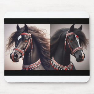 Zwarte Arabische paarden Muismat