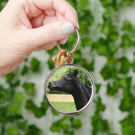 Zwarte Arabische paardensleutelketen Sleutelhanger (Hand)