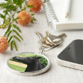 Zwarte Arabische paardensleutelketen Sleutelhanger (Zijkant)