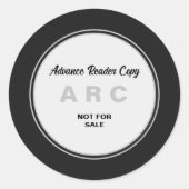 Zwarte ARC Advance Reader Copy Niet te koop Ronde Sticker (Voorkant)
