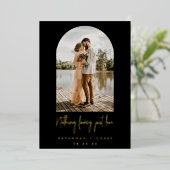 Zwarte Arch Foto niets Fancy Folie Uitnodiging (Staand Voorkant)