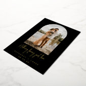 Zwarte Arch Foto niets Fancy Folie Uitnodiging (Gedraaid)