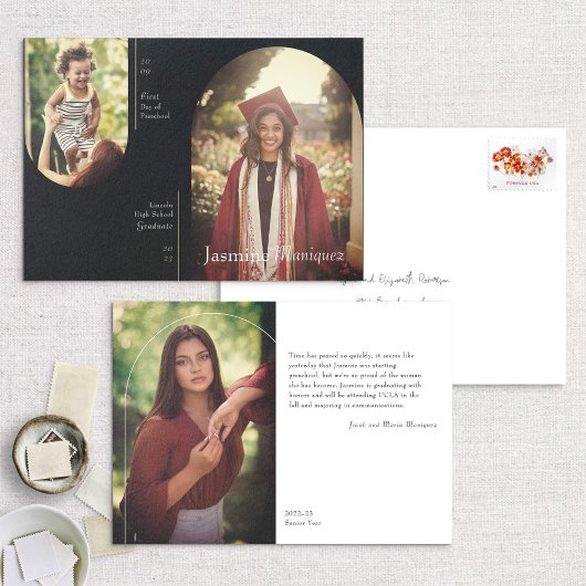 Zwarte Arch Photo then/Now Afstuderen Notice Kaart