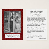 ZWARTE ARCHBISHOP FULTON SHEEN PRAYER CARDS VISITEKAARTJE (Voorkant /achterkant)