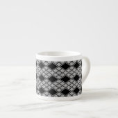 ZWARTE ARGYLE BREI Espressiekop Espresso Kop (Voorkant rechts)