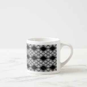 ZWARTE ARGYLE BREI Espressiekop Espresso Kop