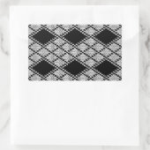 ZWARTE ARGYLE GEBREIDE rechthoek Stickers (Tas)