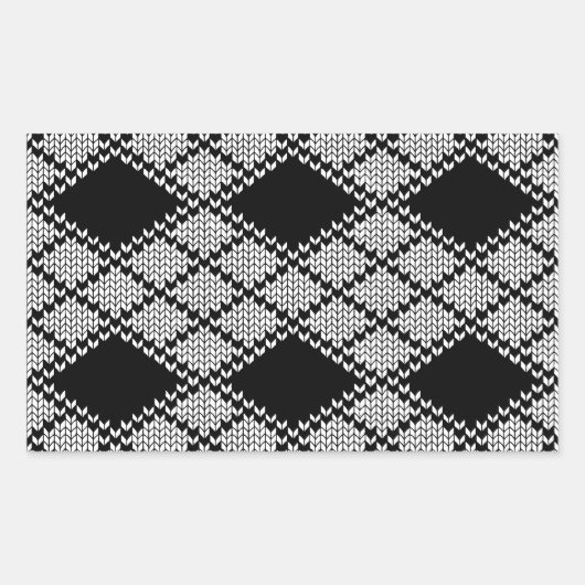 ZWARTE ARGYLE GEBREIDE rechthoek Stickers (Voorkant)
