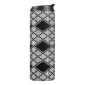 ZWARTE ARGYLE GEBREIDE Thermische Tumbler Thermosbeker (Gedraaid links)