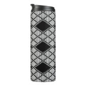 ZWARTE ARGYLE GEBREIDE Thermische Tumbler Thermosbeker (Geroteerd rechts)