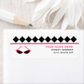 Zwarte Argyle & Roze Retro Zonnebril Etiket (Insitu)