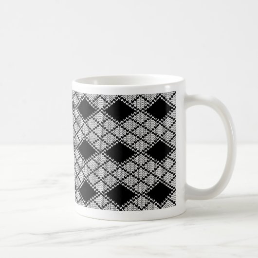 ZWARTE ARGYLE TRUI Witte Mok (Rechts)