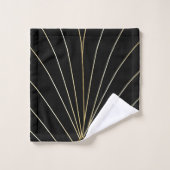 Zwarte Art Deco Design Bad Handdoek (Wasdoekje)