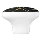 Zwarte Art Deco Design Keramische Knop (Zijkant)