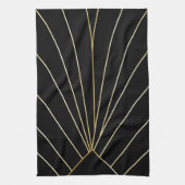 Zwarte Art Deco Design Theedoek (Verticaal)