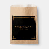 Zwarte Art Deco Gatsby Bruiloft Bedankzakje (Voorkant)