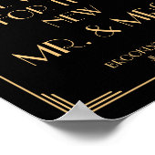 Zwarte Art Deco Gatsby gastensign 20x25cm Poster (Hoek)