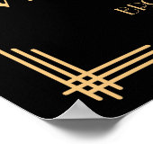 Zwarte Art Deco Gouden Gatsby Gastensign 18x24 Poster (Hoek)