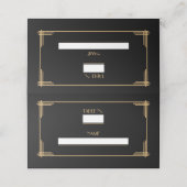 Zwarte Art Deco Great Gatsby Nummer Plaats Plaatskaartje (Buitenkant ongevouwen)
