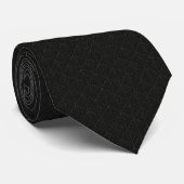 Zwarte Art Deco Jacquard Stropdas (Opgerold)