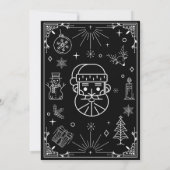 Zwarte art deco kerstbal kaart (Achterkant)