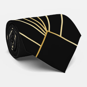 Zwarte Art Deco Ontwerp Stropdas