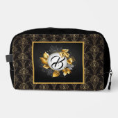Zwarte Art Deco Parel met Monogram Toilettasje (Voorkant)