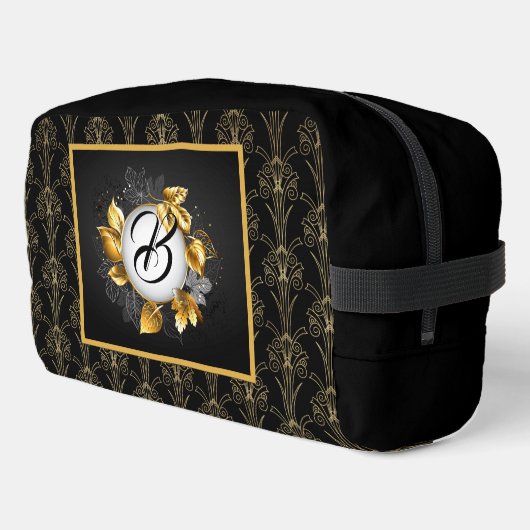 Zwarte Art Deco Parel met Monogram Toilettasje (Linkerhoek)