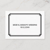 Zwarte art deco retro bruiloft gast zitkaarten plaatskaartje (Achterkant)