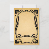 Zwarte Art Deco Trouw-RSVP-kaarten uit het verlede RSVP Kaartje (Achterkant)