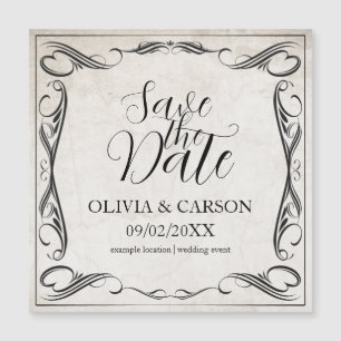 Zwarte Art Deco Trouw Save the Date uit het verled
