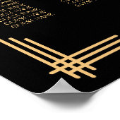 Zwarte Art Deco Trouwstoelindeling Poster 18x24 (Hoek)