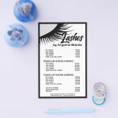 Zwarte as Eyelash-uitbreidingen — witte prijslijst Flyer (Enkel)