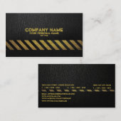 Zwarte asfaltbouw bouwnijverheid gevarenband visitekaartje (Voorkant / Achterkant)