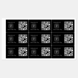 Zwarte Asset QR | Aangepaste Bedrijfsbezitting Tra Labels