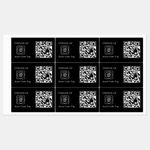Zwarte Asset QR Aangepaste Bedrijfsbezitting Tra Labels