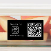 Zwarte Asset QR | Aangepaste Bedrijfsbezitting Tra Labels (Aangebracht)