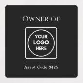 Zwarte assetlabels | Aangepast zakelijk logo Labels (Design 1)
