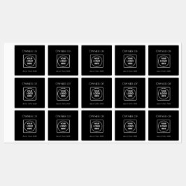 Zwarte assetlabels | Aangepast zakelijk logo Labels