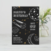 Zwarte astrologie maan verjaardag  kaart (Staand voorkant)